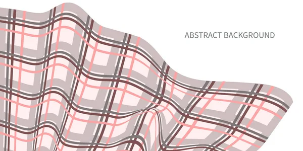 Textura móvil de formas a cuadros. Fondo abstracto de moda con rayas de onda 3d. Distorsión del espacio. — Vector de stock