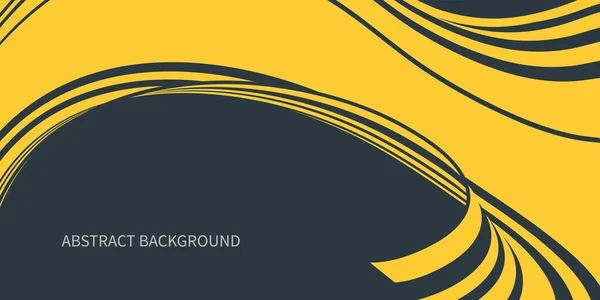 Yellow and black fluid wave. Striped wavy line composition. abstract background — Vector de stock