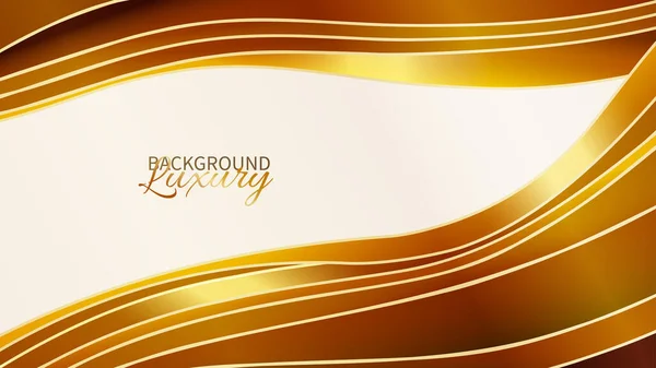Abstract background with golden waves. Realistic luxury paper cut style 3d modern concept. — Vector de stock