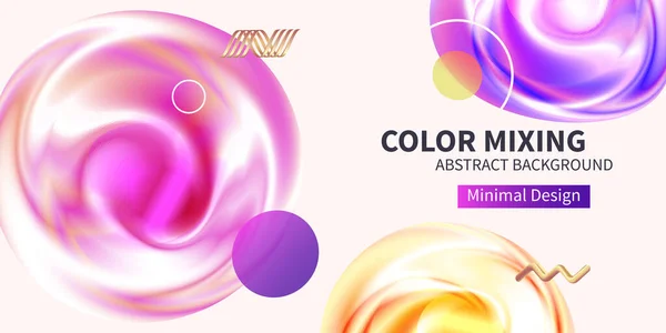 Color colorido abstracto mezclando formas. Diseño de banner de gradientes mezclados fluidos. Fondo moderno — Vector de stock