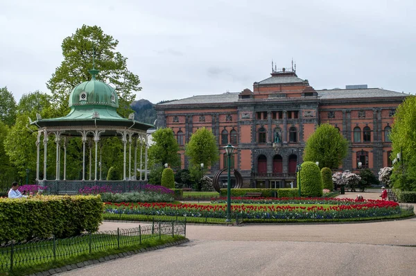 Великі Будівлі Центрі Бергена — стокове фото