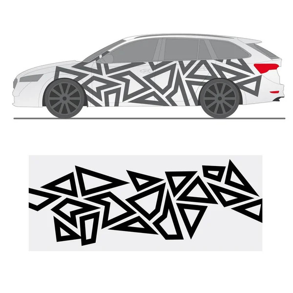 矢量汽车贴纸 的创造性设计 可用于汽车 面包车或卡车上 可编辑 — 图库矢量图片