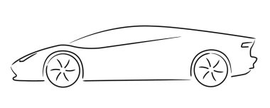 Süper spor bir arabanın basit bir çizimi.