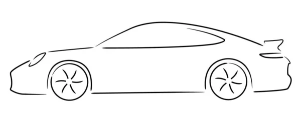 Simple Croquis Une Super Voiture Sport — Image vectorielle