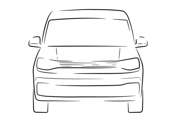 Простий Векторний Малюнок Маленького Фургона Який Видно Спереду — стоковий вектор