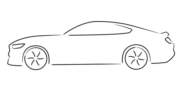 Dessin Technique Vectoriel Simple Une Voiture Sport Rapide Fond Blanc — Image vectorielle