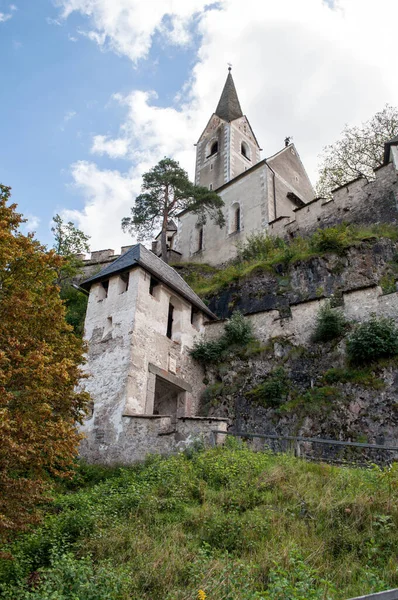 Entrance Gate Hochosterwitz Castle Austria Carinthia Defensive Walls Church High — Fotografia de Stock