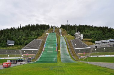 Olimpik kayak Lillehammer, Norveç 'te sıçradı. Köprü pist ve iniş alanı.
