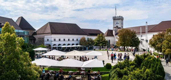 Udvar Történelmi Kastély Épület Ljubljana Szlovénia — Stock Fotó