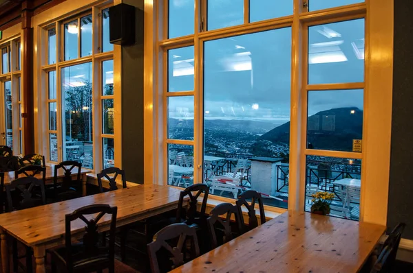 Interior Luxury Restaurant Mount Floyen Located City Bergen Norway — Stock Photo, Image