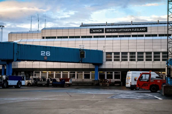 Будівництво Посадка Терміналу Аеропорту Бергені Норвегія — стокове фото