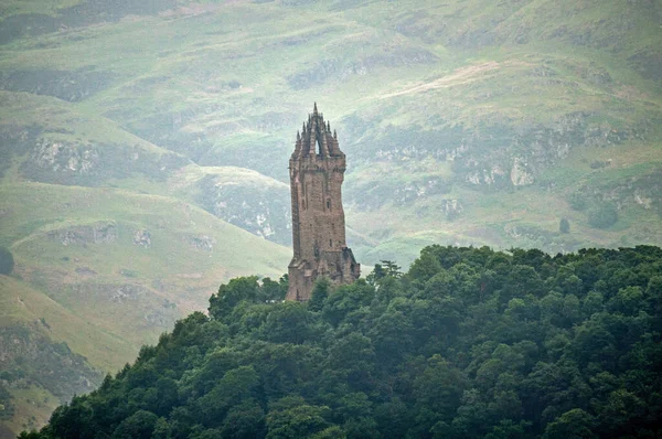 Szkocki Krajobraz Chmurach William Wallace Memorial — Zdjęcie stockowe
