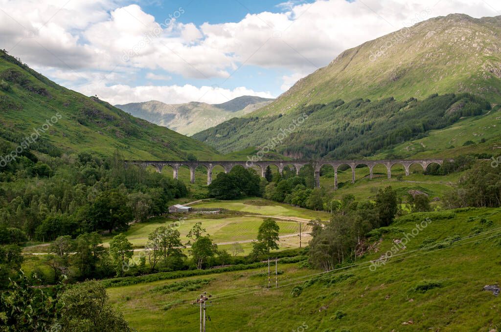 Railway bridge Glenfinnan Viaduct, Scotland