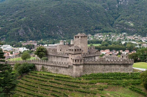 Château Bellinzona Suisse Ancien Château Pierre Accessible Aux Touristes — Photo