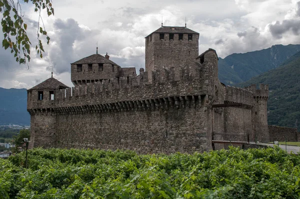 Château Bellinzona Suisse Ancien Château Pierre Accessible Aux Touristes — Photo