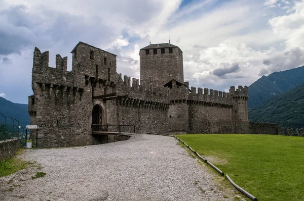 Château Bellinzona Suisse Ancien Château Pierre Accessible Aux Touristes — Photo