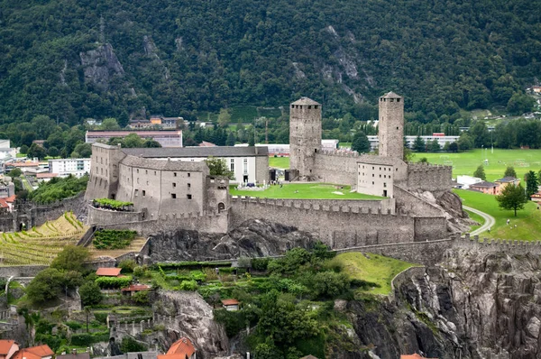 Bellinzona Castle Switzerland Old Stone Castle Accessible Tourists — стоковое фото