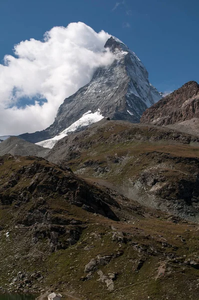 Vista Montanha Matterhorn Nos Alpes Suíços — Fotografia de Stock