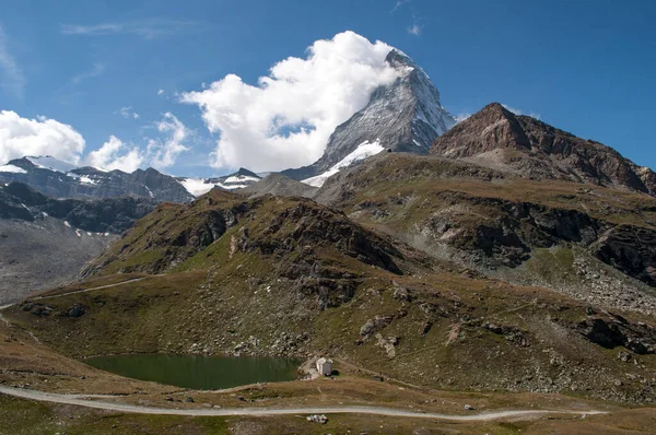 Pohled Horu Matterhorn Švýcarských Alpách — Stock fotografie