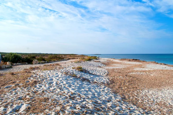 Empty Sandy Beach Arutas Sardinia Italy — Zdjęcie stockowe