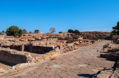 Excavations in Nora, Sardinia - remains of the walls of old dwellings