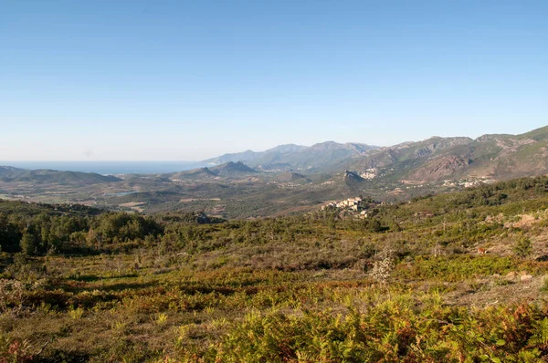 Vista Paisaje Montañoso Típico Isla Córcega Francia — Foto de Stock
