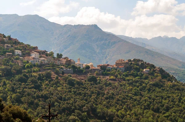 Small Village Hills Sea Island Corsica — Foto de Stock