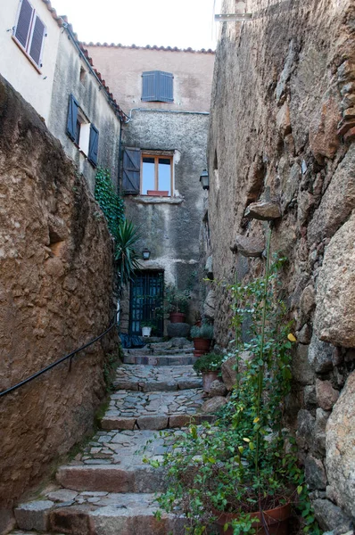 Sant Antonino France August 2012 Narrow Old Stone Streets Small — Fotografia de Stock