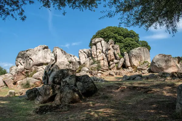 Wind Water Treated Rocks Island Corsica Europe Filitosa — Foto de Stock