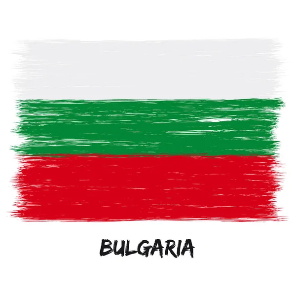Флаг Страны Болгария Европа Ручное Рисование Государственного Знамени Гранж Стиле — стоковый вектор