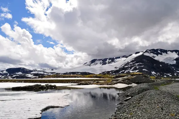 Sognefjell Йотунхейм Норвегия Скалистый Пейзаж Снегом Природном Парке Заснеженные Скалы — стоковое фото