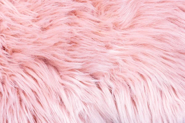 Pink fur texture top view. Pink sheepskin background. Fur pattern. Texture of pink shaggy fur. Wool texture. Sheep fur close u