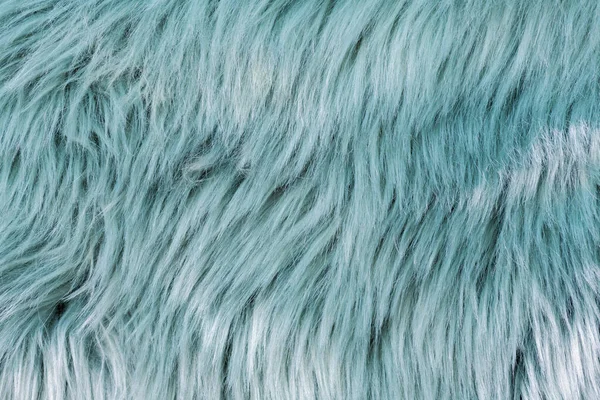 Fur Texture Top View Turquoise Fur Background Fur Pattern Texture — Stock Photo, Image