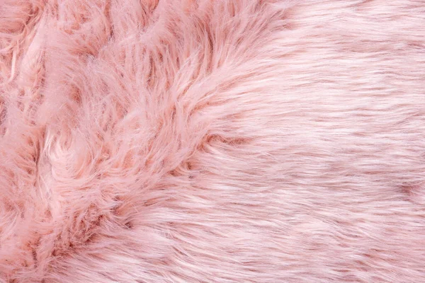 Pink fur texture top view. Pink sheepskin background. Fur pattern. Texture of pink shaggy fur. Wool texture. Sheep fur close u