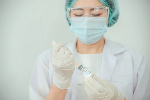 Doctor Scientist Holding Vaccine Vial Monkeypox Clade — Stock Fotó