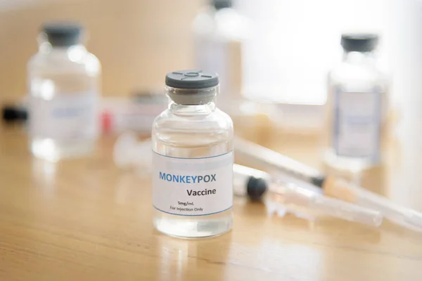 Vaccine Vial Monkeypox Clade Вакцина Проти Віспи Ліцензійні Стокові Зображення
