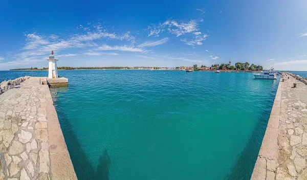 Vista Panoramica Sul Porto Della Città Costiera Croata Cittanova Istria — Foto Stock