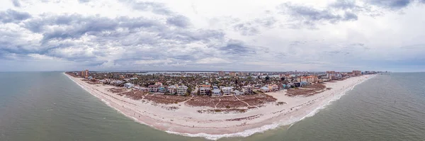 Panorama Drones Sobre Praia Clearwater Flórida Durante Dia Com Céus — Fotografia de Stock