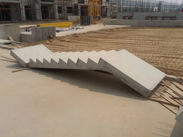Picture of prefabricated stairs with connection reinforcement and landings — Stok fotoğraf