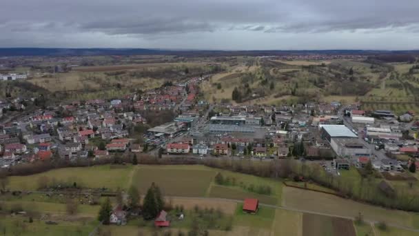 Drohnenvideo Über Deutscher Kleinstadt Nürtingen Baden Württemberg Tagsüber — Stockvideo