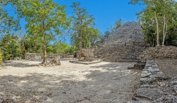 Picture Historic Pyramid Mexican Inca City Coba Yucatan Peninsula Day — Stock Fotó