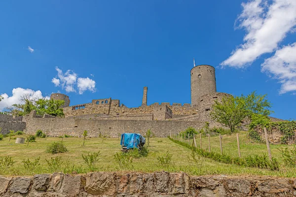 Image Historic German Castle Ruins Muenzenberg Hesse Day Slightly Cloudy — Stock Photo, Image