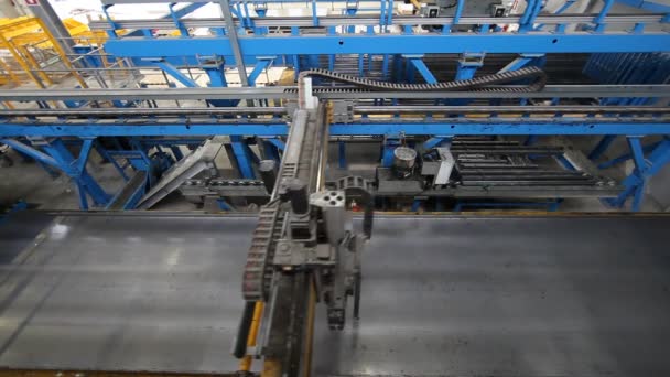 Vidéo Robot Traceur Action Dans Une Usine Production Béton Préfabriqué — Video