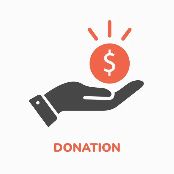 Icono Donación Sobre Fondo Blanco Ilustración Vectorial — Vector de stock
