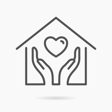 Beyaz arka planda sosyal servis ana hatları simgesi. Düzenlenebilir felç. Vektör illüstrasyonu.