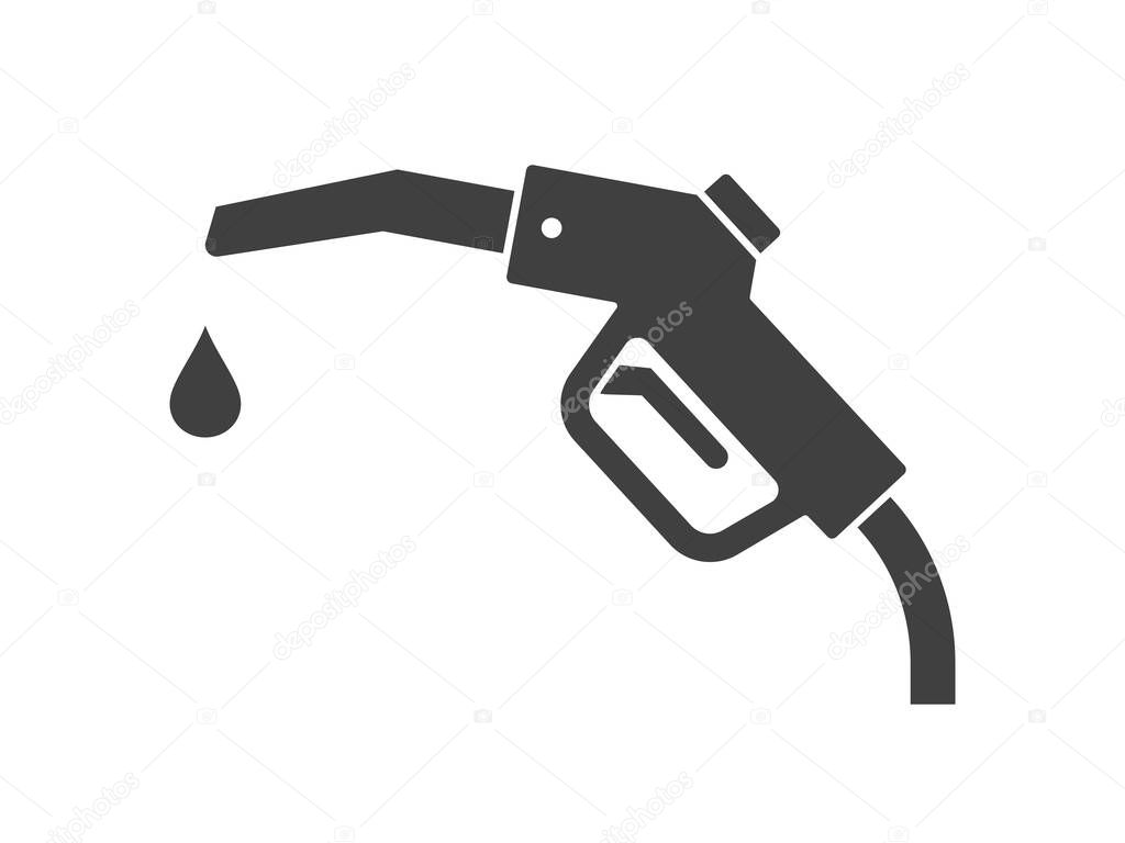 Gasoline pump nozzle icon on white background. Vector illustration.