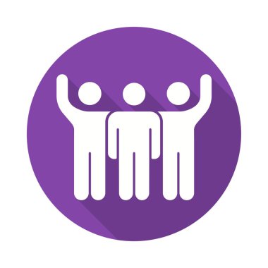 Ortaklık simgesi. Grafik ve web tasarımı için izole edilmiş uzun gölgeli basit illüstrasyon.