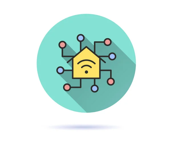 Iot Icon Simple Illustration Long Shadow Isolated Graphic Web Design — Image vectorielle
