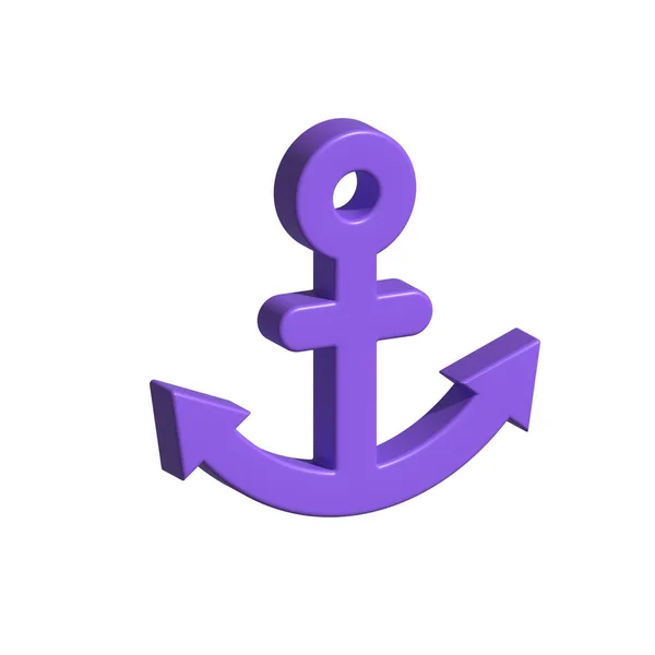 Anchor Icon Simple Render Illustration Isolated White Background — Stockfoto
