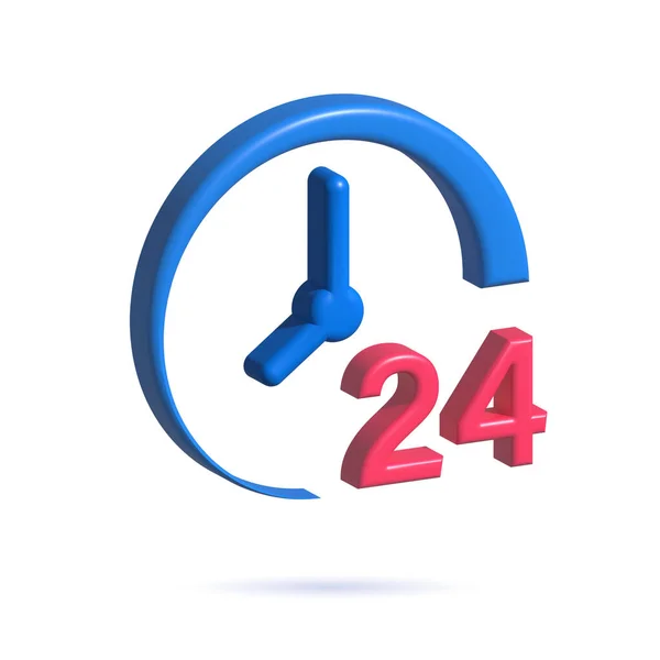 Hours Service Icon Simple Render Illustration Isolated White Background — Stock fotografie